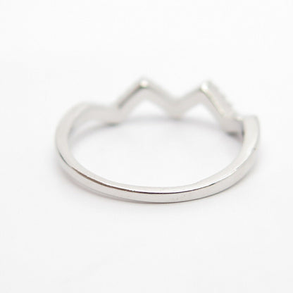 925 Sterling Silver C Z Wavy Ring Size 6 3/4