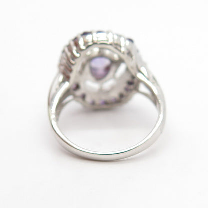 925 Sterling Silver Real Amethyst Gemstone Ring Size 7