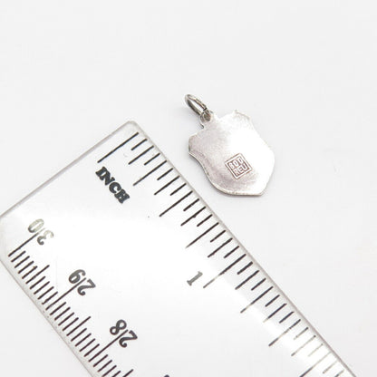 800 Silver Vintage REU Enamel "Dümmer See" Coat of Arms Charm Pendant