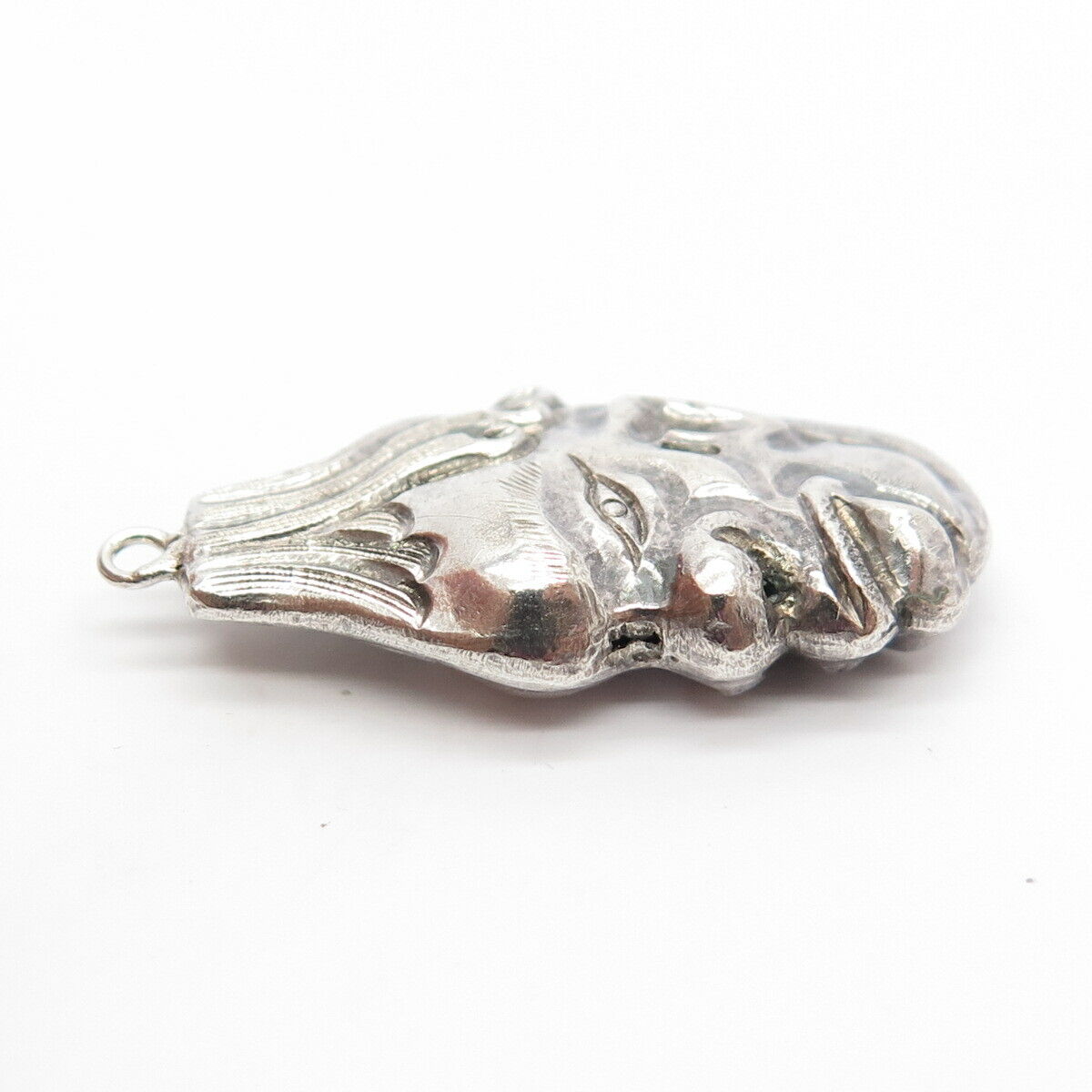 925 Sterling Silver Antique Tribal Face Hollow Pendant