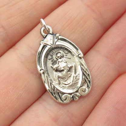 925 Sterling Silver Vintage Jesus Religious Pendant