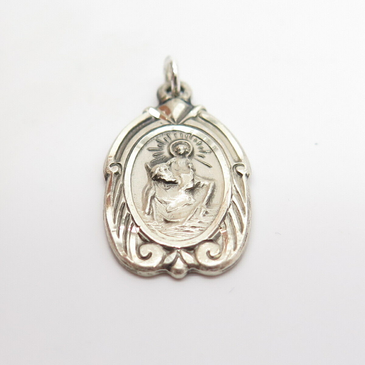 925 Sterling Silver Vintage Jesus Religious Pendant