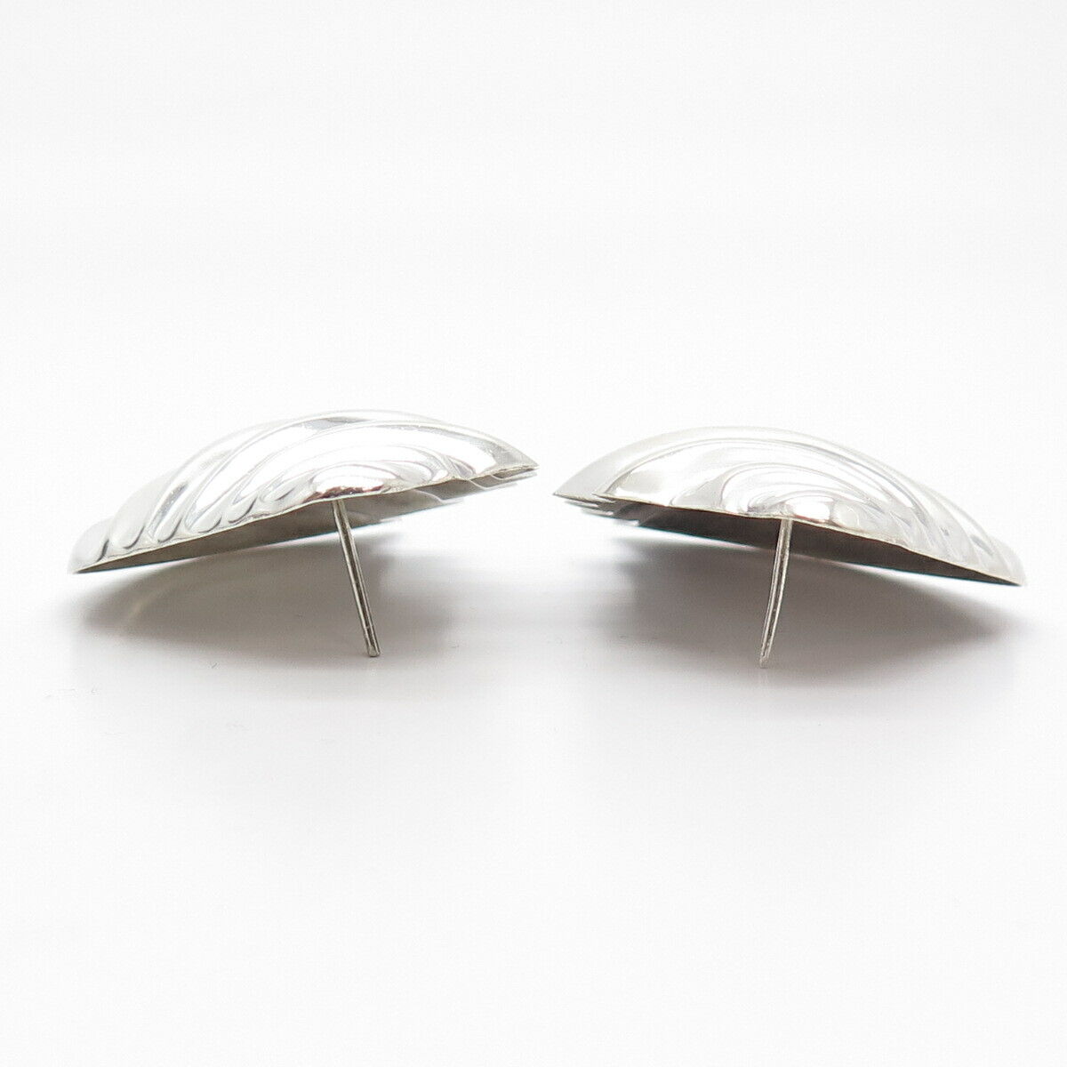 925 Sterling Silver Vintage Mexico Ribbed Earrings