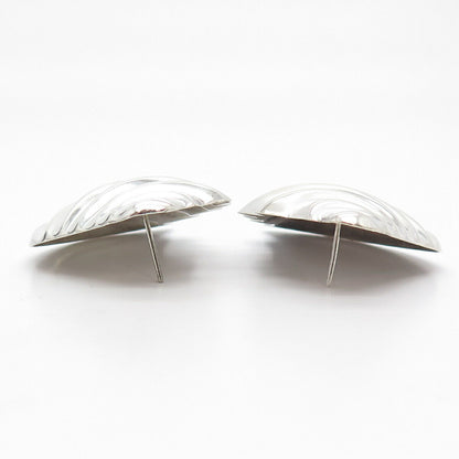 925 Sterling Silver Vintage Mexico Ribbed Earrings