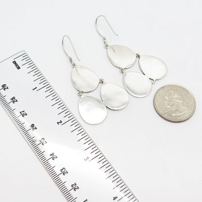 925 Sterling Silver 2-Tone Vintage Ethnic Dangling Earrings