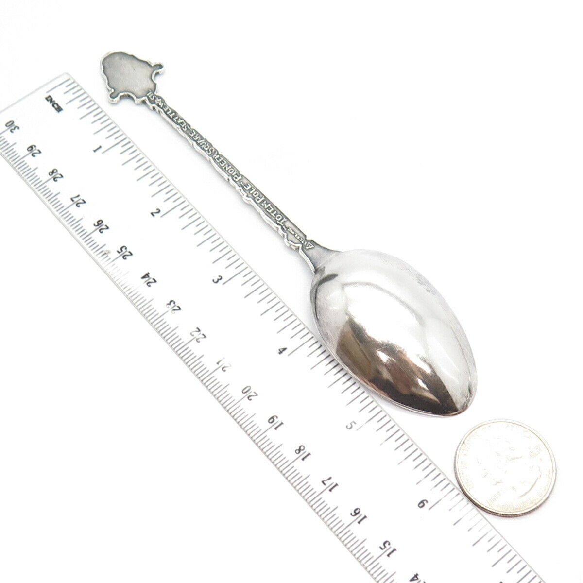 925 Sterling Silver Antique "Mt. Rainier Seattle" Tribal Totem Pole Spoon