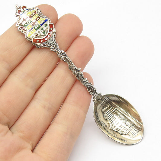 925 Sterling Silver Antique 1901 Enamel "Provincial Building Halifax" Spoon