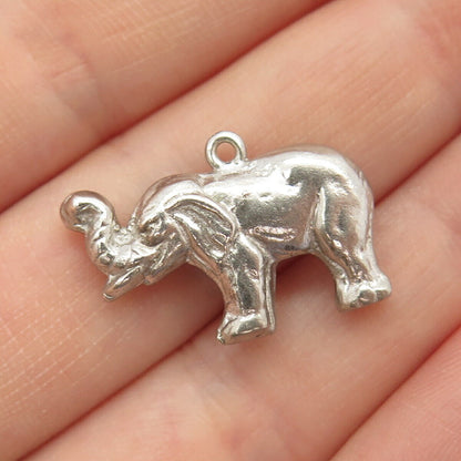 925 Sterling Silver Vintage Elephant For Good Luck Pendant