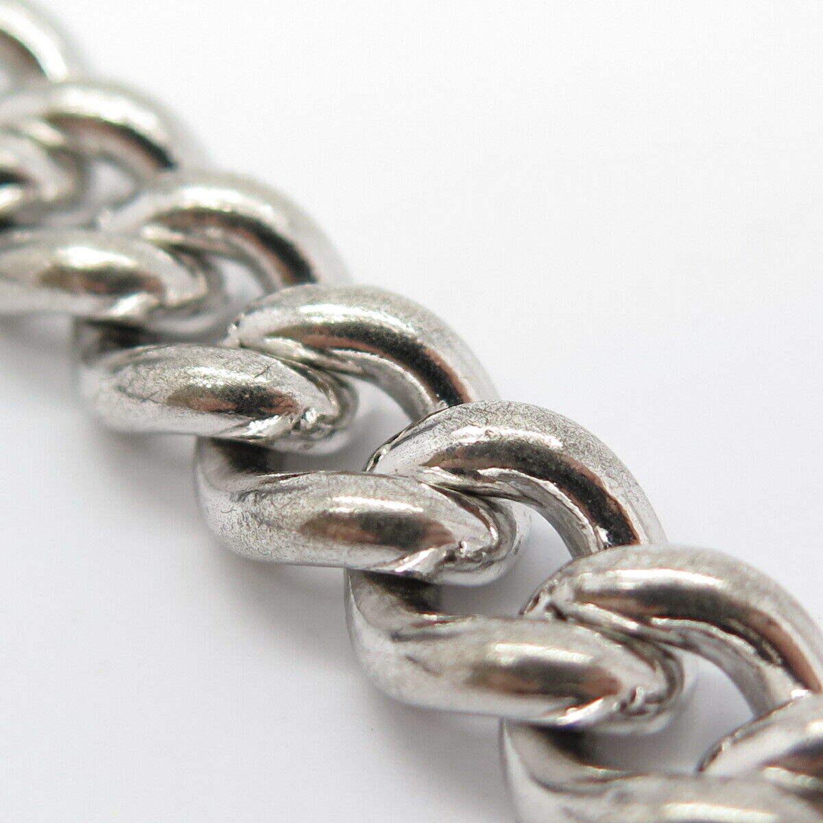 925 Sterling Silver Antique Cuban Link Bracelet 7"