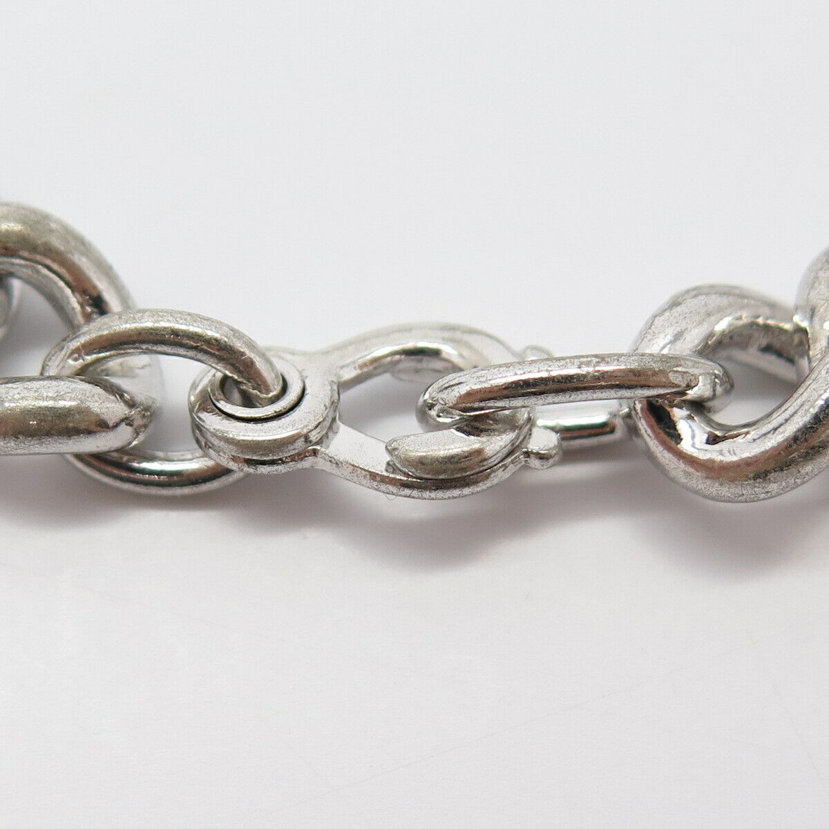 925 Sterling Silver Antique Cuban Link Bracelet 7"