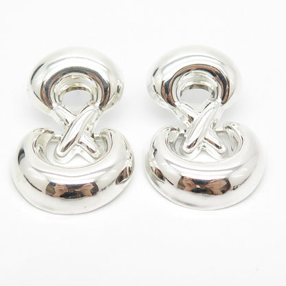 925 Sterling Silver Vintage Mexico Lucky Number "8" Earrings