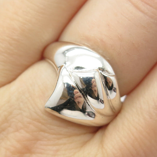 925 Sterling Silver Vintage Modernist Ring Size 7