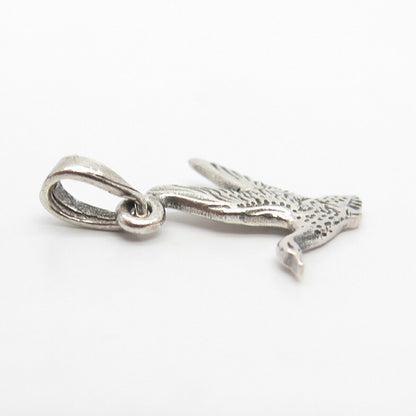 925 Sterling Silver Vintage Flying Bird Pendant