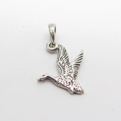 925 Sterling Silver Vintage Flying Bird Pendant