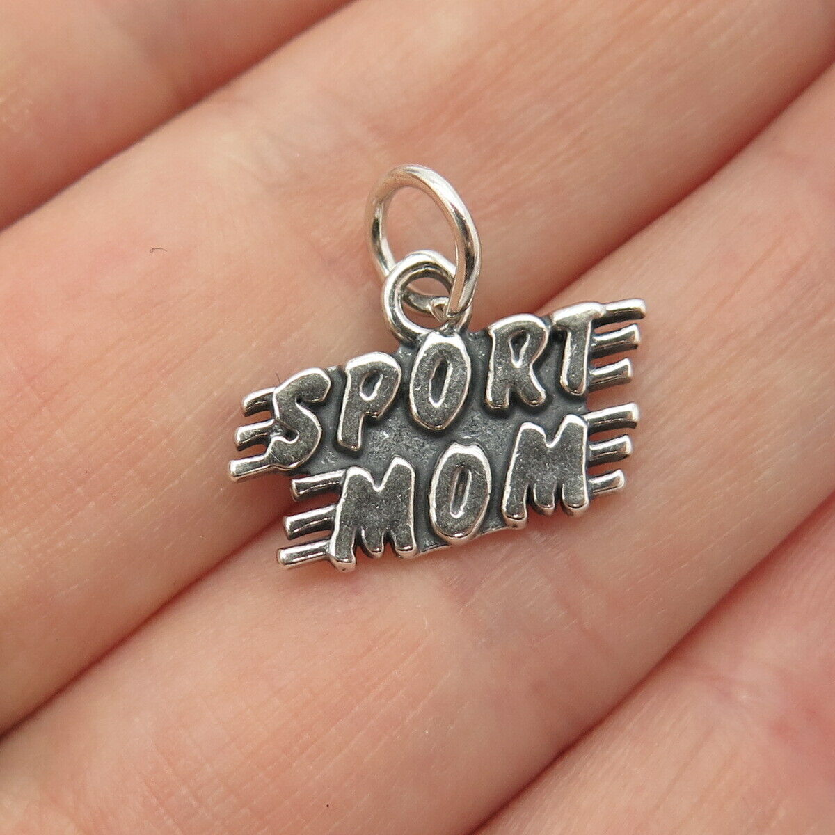 925 Sterling Silver Vintage SJC "Sport Mom" Charm Pendant