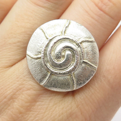 925 Sterling Silver Vintage Swirl Sun Ring Size 6 3/4