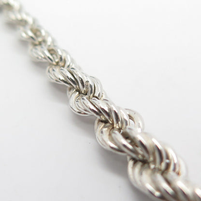 925 Sterling Silver Vintage Italy Twisted Rope Link Bracelet 7 1/4"