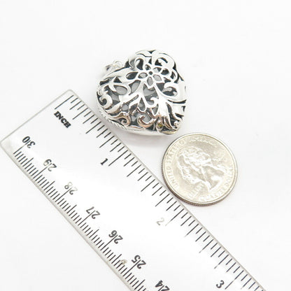 925 Sterling Silver Vintage Ornate Heart Pendant