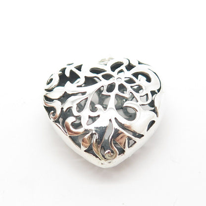 925 Sterling Silver Vintage Ornate Heart Pendant