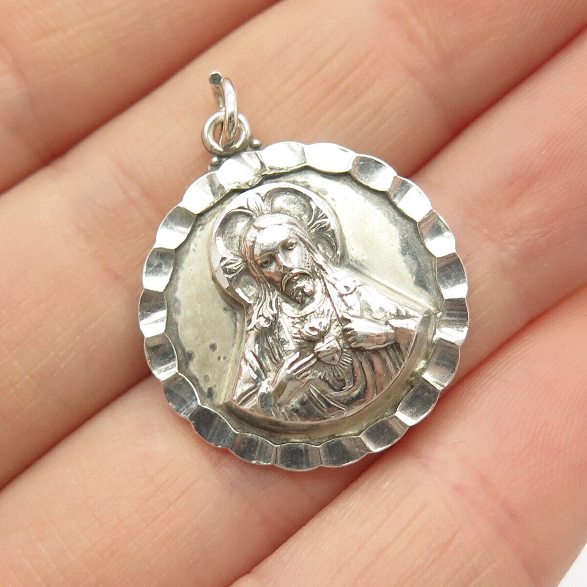 925 Sterling Silver Vintage Creed Religious Theme Charm Pendant