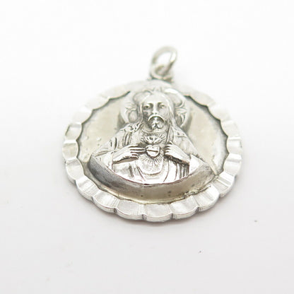 925 Sterling Silver Vintage Creed Religious Theme Charm Pendant