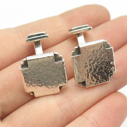 925 Sterling Silver Vintage Hammerd Finish Cufflinks