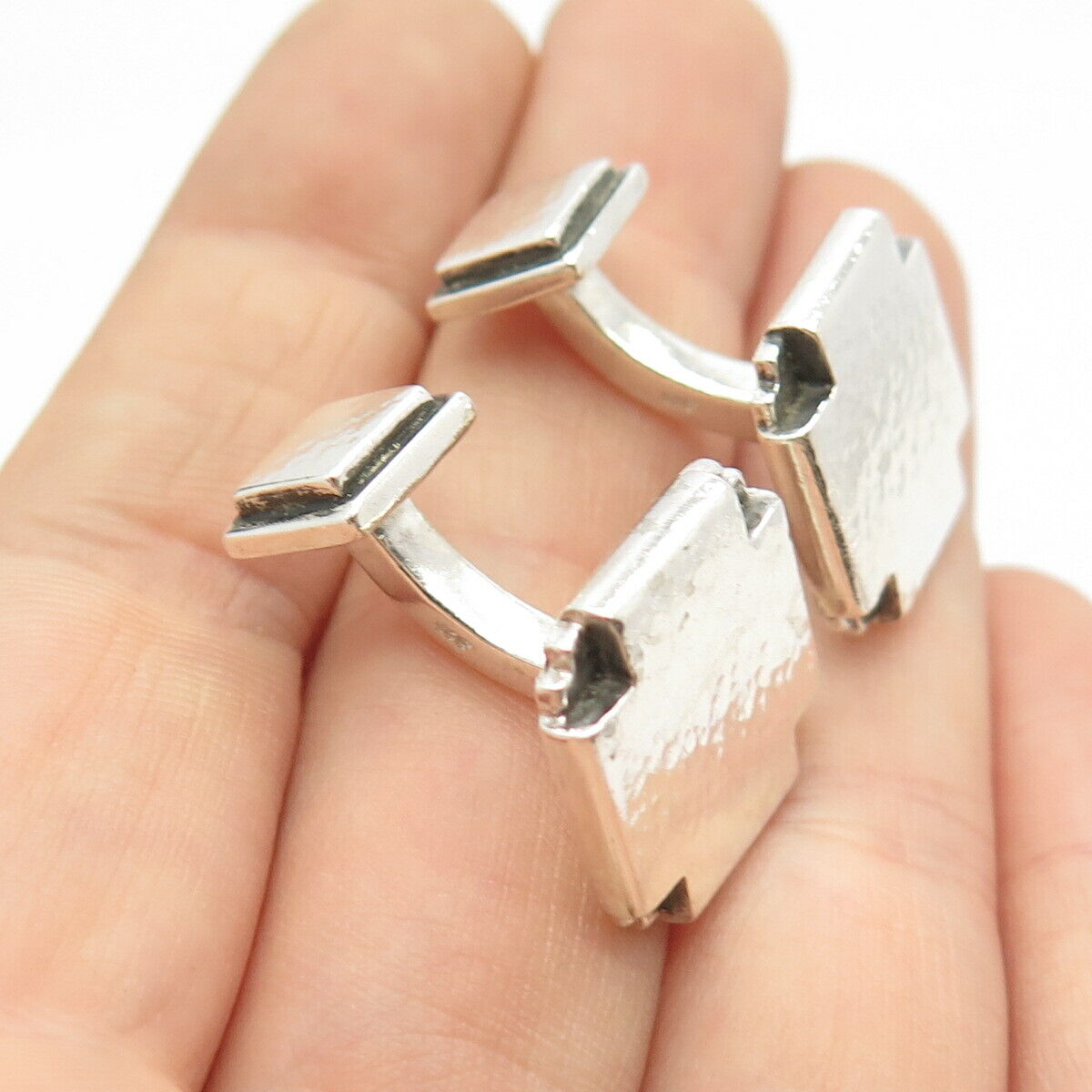 925 Sterling Silver Vintage Hammerd Finish Cufflinks