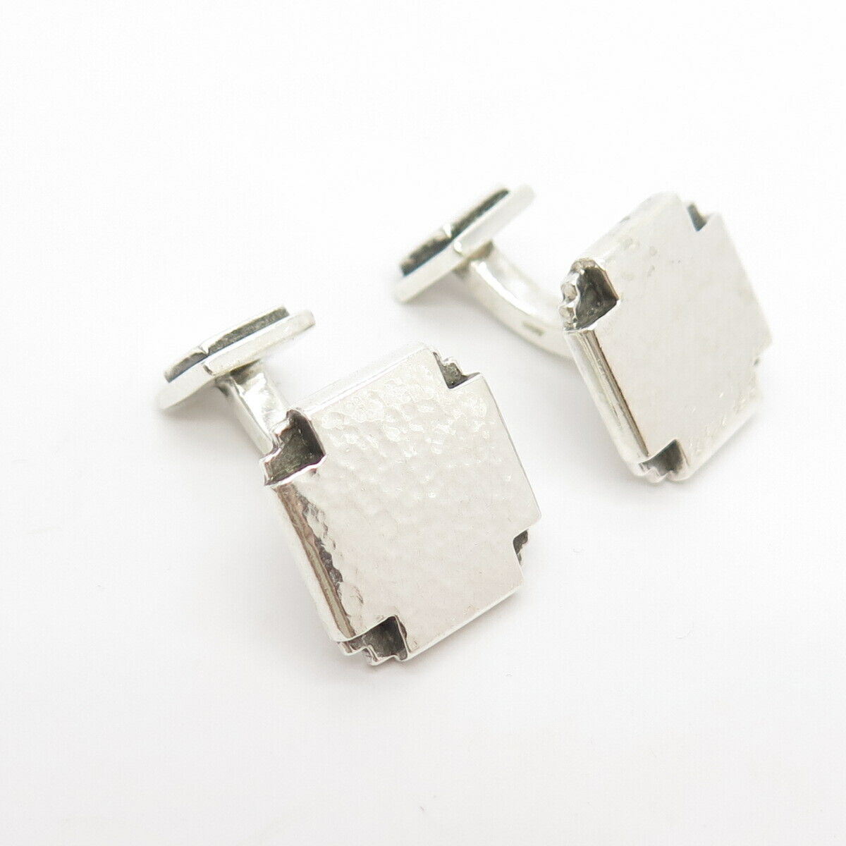 925 Sterling Silver Vintage Hammerd Finish Cufflinks