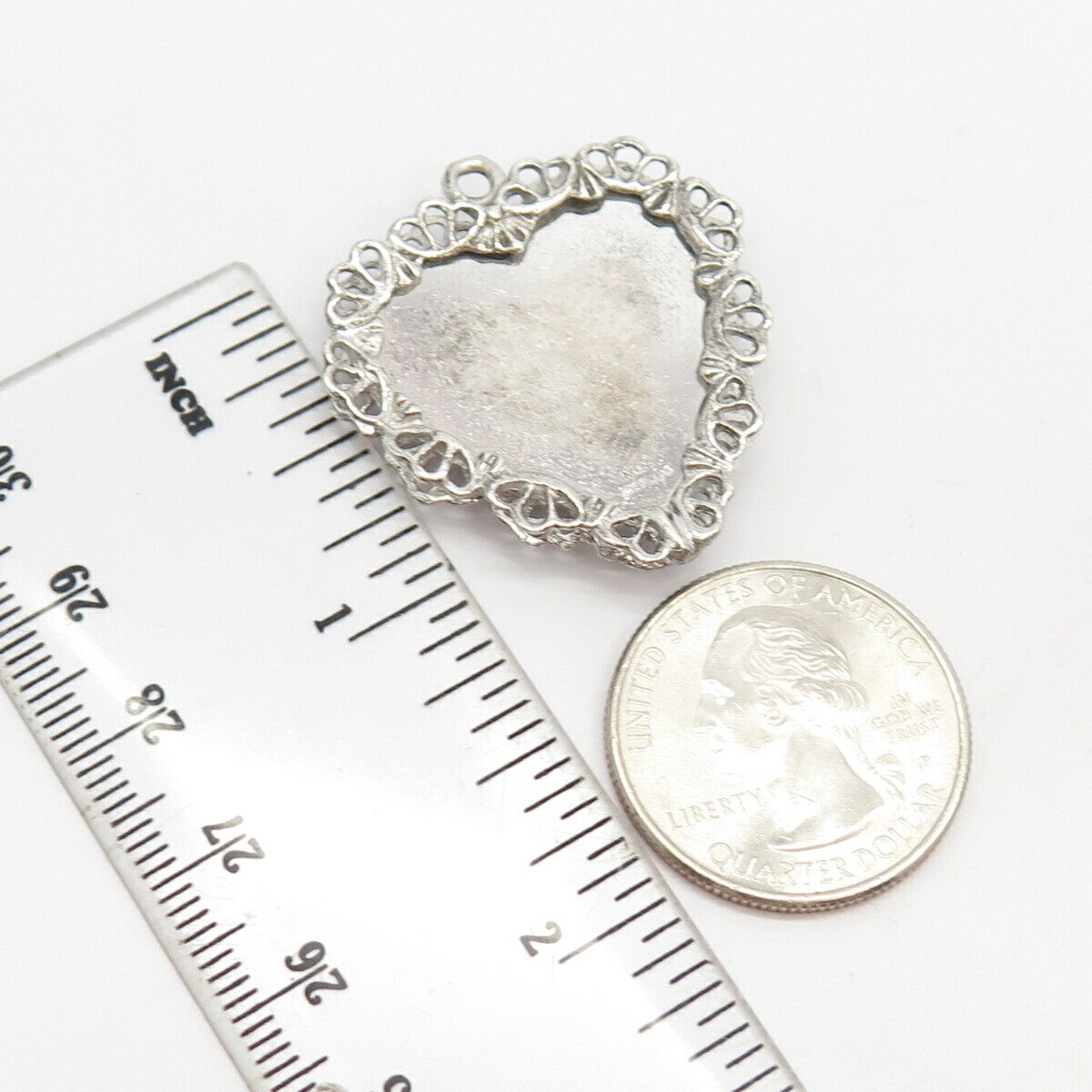 925 Sterling Silver Vintage "Happy Birthday" Heart Pendant