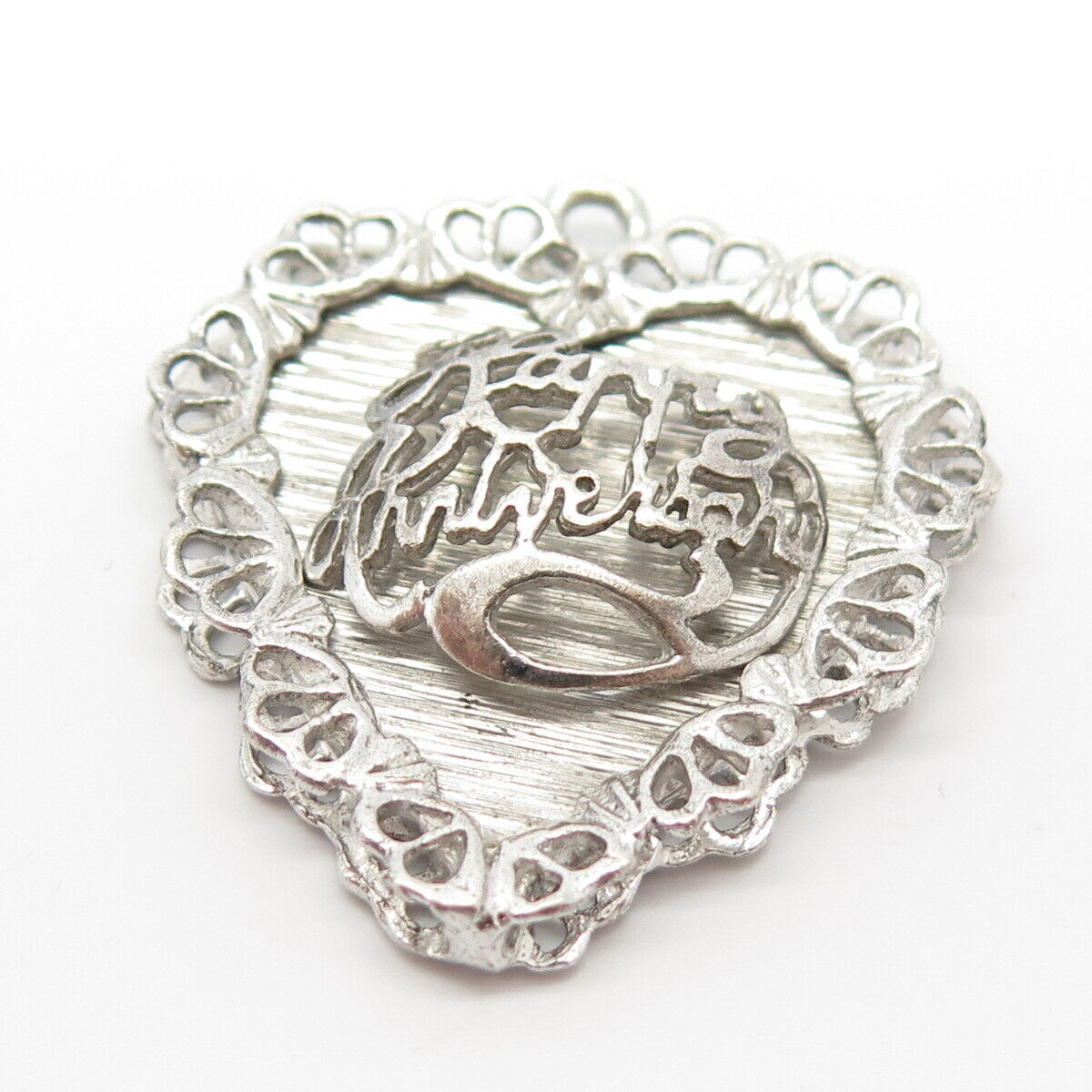 925 Sterling Silver Vintage "Happy Birthday" Heart Pendant