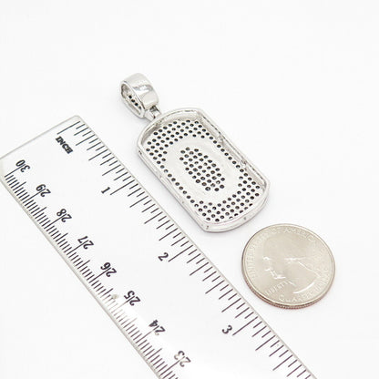 925 Sterling Silver Real Melanite Gem Letter "O" Initial Design Pendant