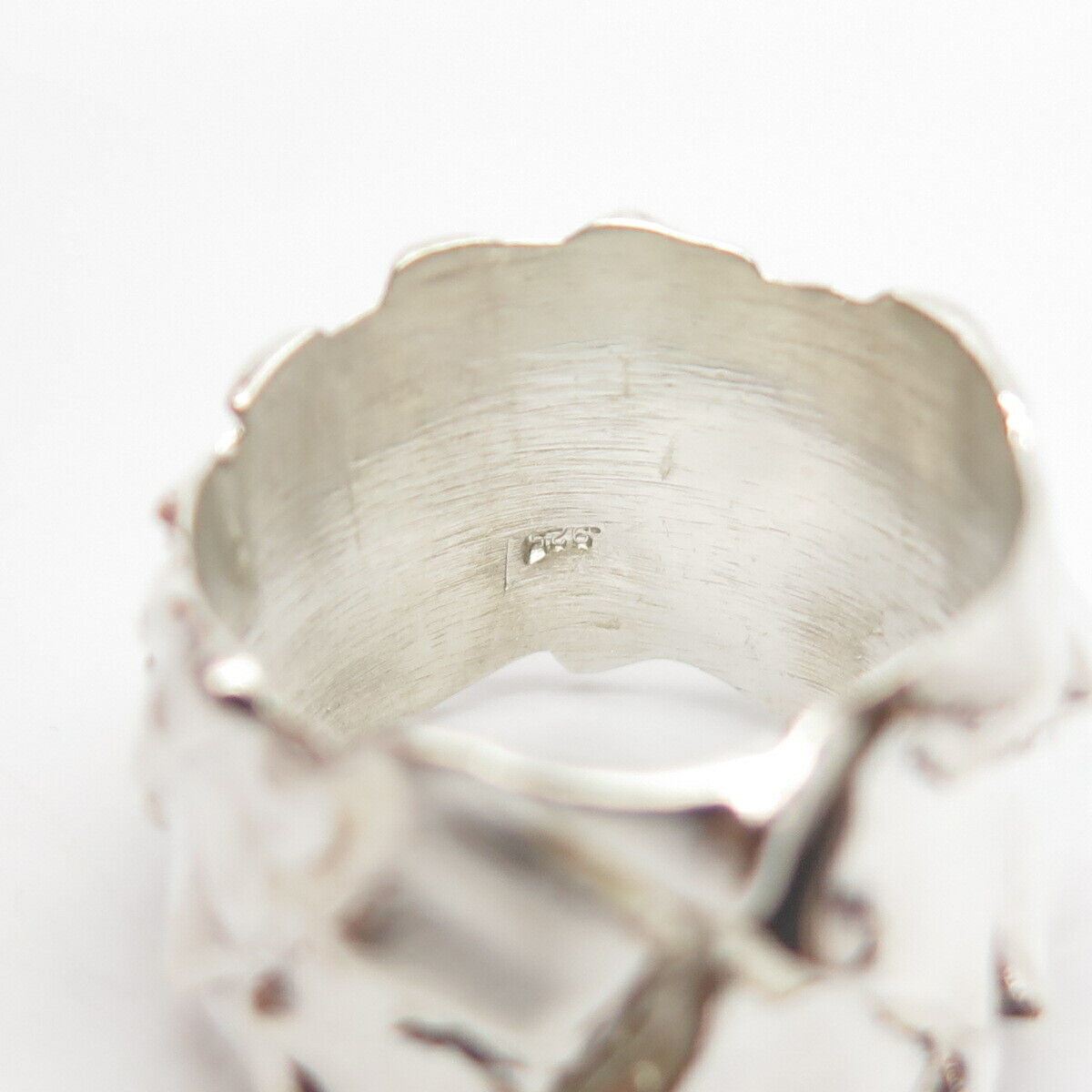 925 Sterling Silver Vintage Modernist Ring Size 8 1/4