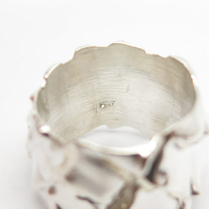 925 Sterling Silver Vintage Modernist Ring Size 8 1/4