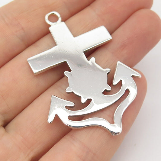 925 Sterling Silver Vintage Cross & Coat of Arms Pendant