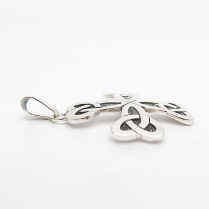 925 Sterling Silver Vintage Celtic Triquetra Cross Pendant