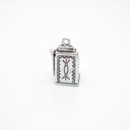 925 Sterling Silver Vintage Slot Machine For Good Luck Charm Pendant