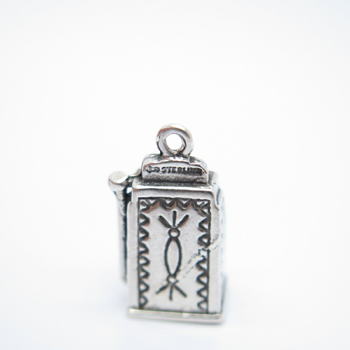 925 Sterling Silver Vintage Slot Machine For Good Luck Charm Pendant