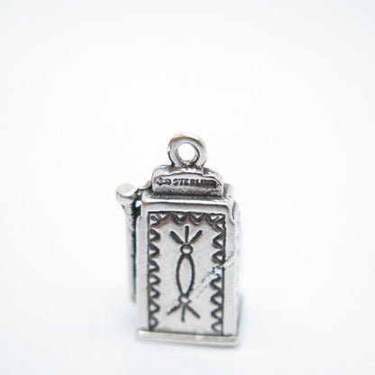 925 Sterling Silver Vintage Slot Machine For Good Luck Charm Pendant