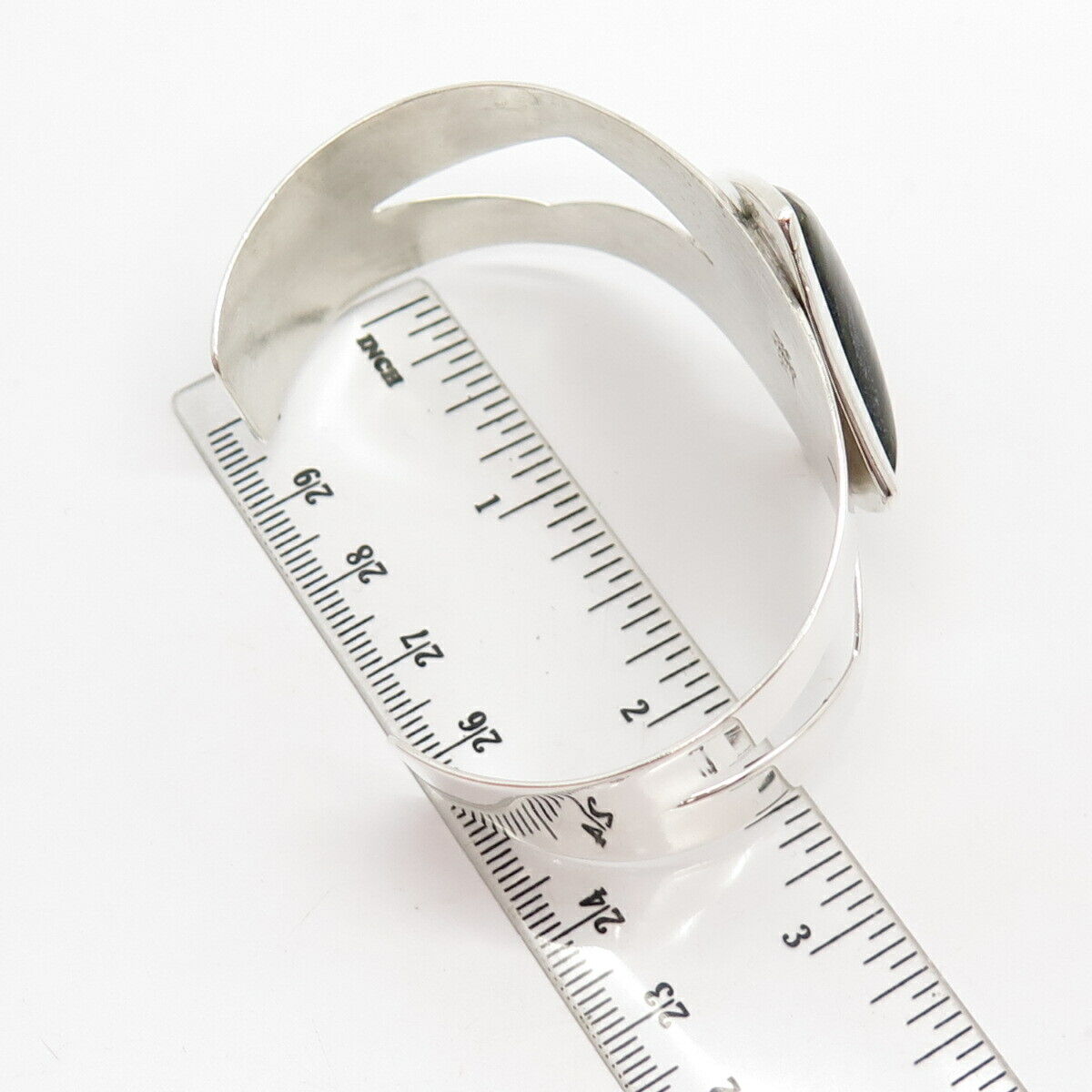 925 Sterling Silver Vintage Jay King Desert Rose Real Lapis Cuff Bracelet 7 1/4"