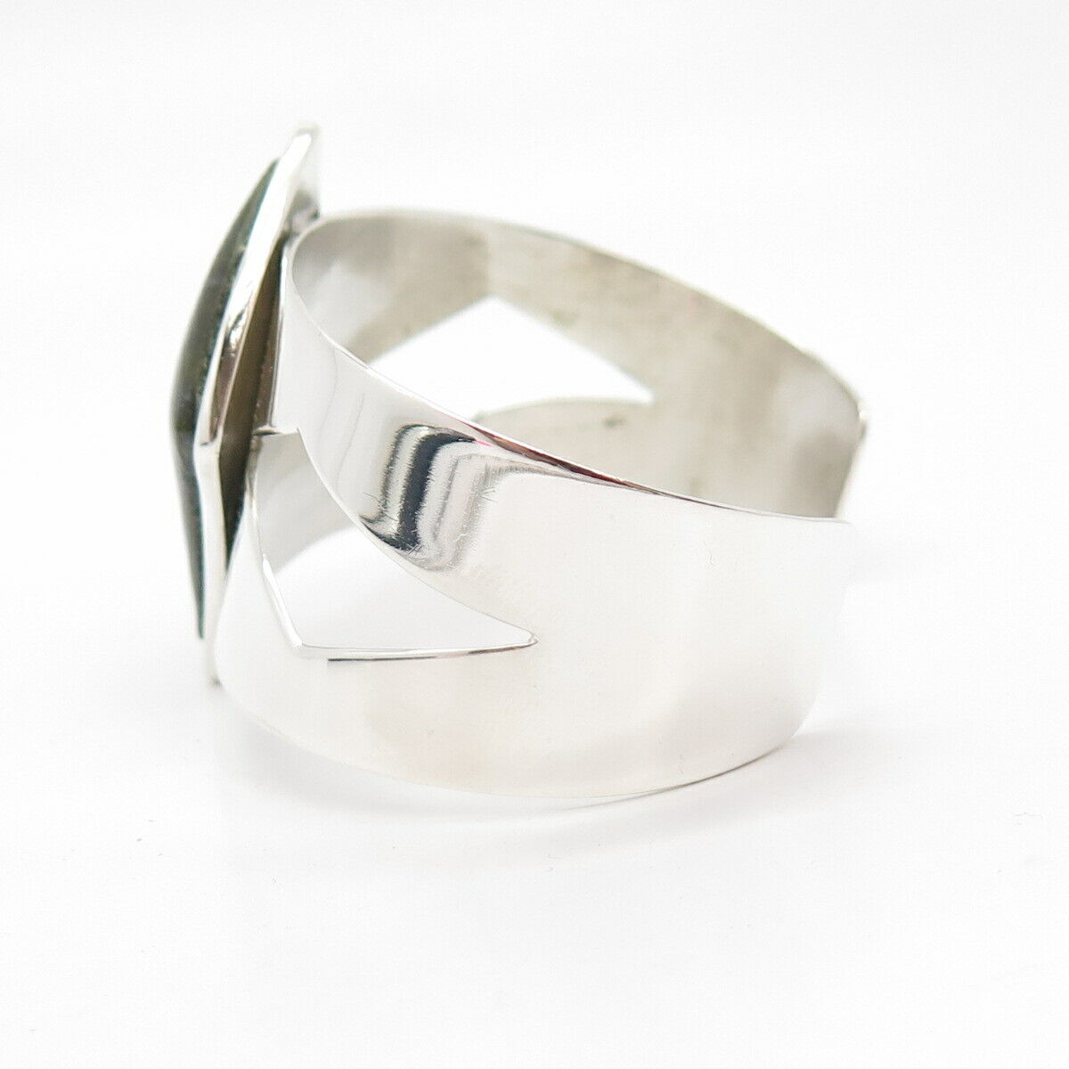 925 Sterling Silver Vintage Jay King Desert Rose Real Lapis Cuff Bracelet 7 1/4"