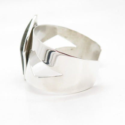 925 Sterling Silver Vintage Jay King Desert Rose Real Lapis Cuff Bracelet 7 1/4"