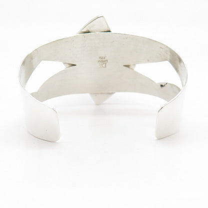 925 Sterling Silver Vintage Jay King Desert Rose Real Lapis Cuff Bracelet 7 1/4"