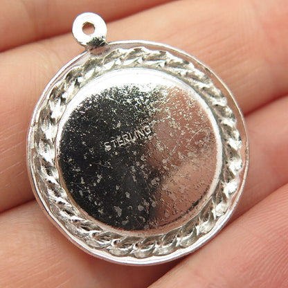 925 Sterling Silver Vintage Pink C Z "Confirmation" Pendant