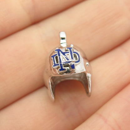 925 Sterling Silver Enamel Helmet Charm Pendant