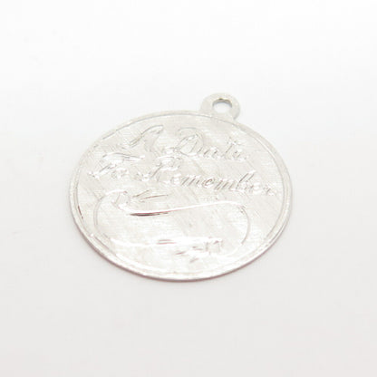 925 Sterling Silver Vintage Griffith & Sons Co "A Date To Remember" Pendant