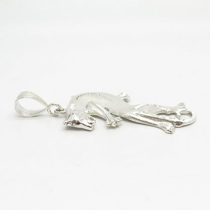 925 Sterling Silver Vintage USA Roaring Pantera Pendant