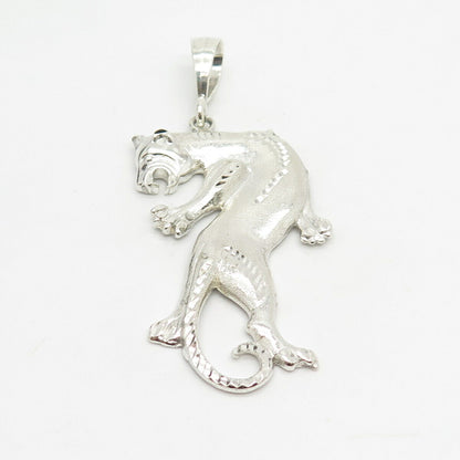 925 Sterling Silver Vintage USA Roaring Pantera Pendant