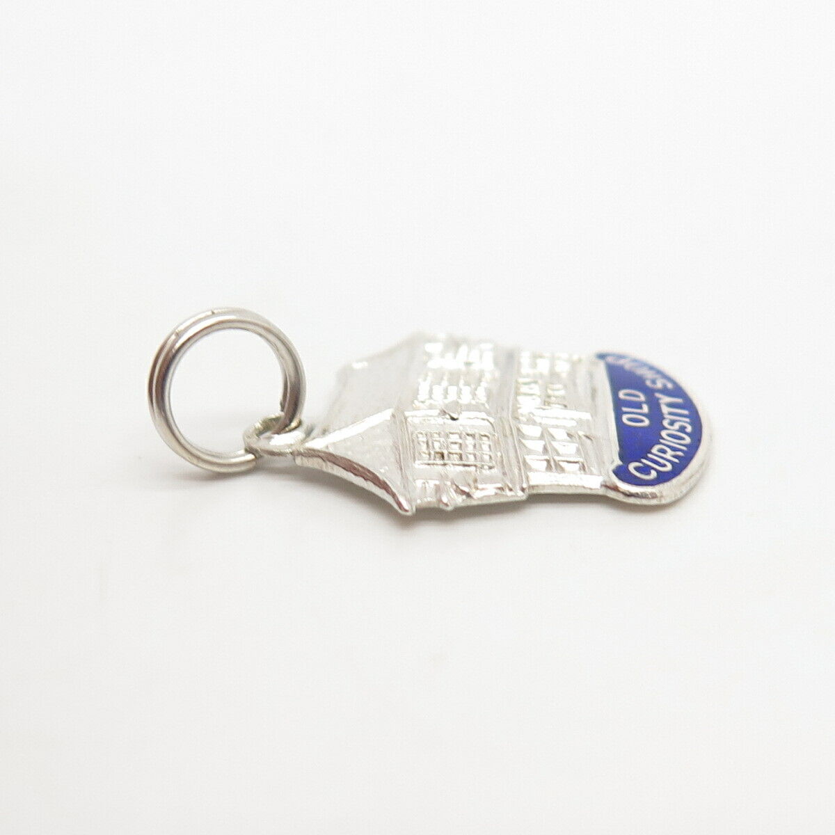 925 Sterling Silver Antique Enamel "Old Curiosity Shop" Charm Pendant