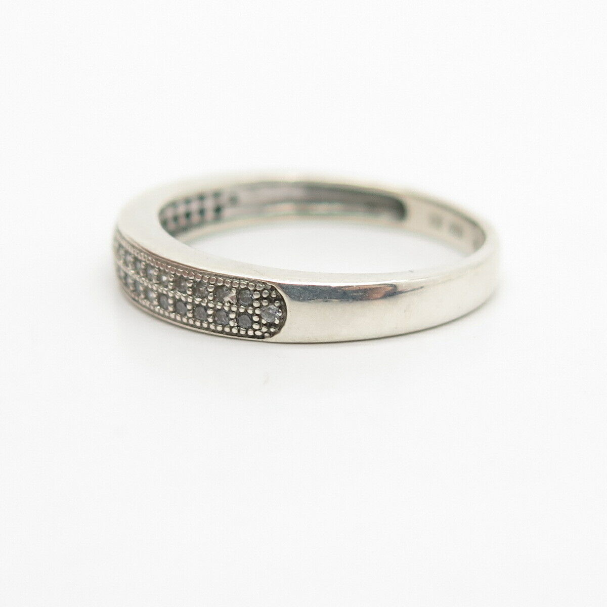 925 Sterling Silver C Z Wedding Band Ring