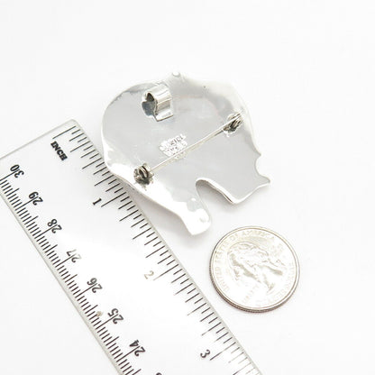 925 Sterling Silver Vintage Mexico Elephant For Good Luck Pin Brooch / Pendant